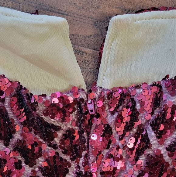 Sequin Maroon Strapless Party Special Occasion Homecoming Morp Dress Size XS - Picture 11 of 13